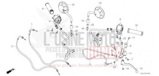 LEVIER DE GUIDON/COMMUTATEUR/CABLE/MIROIR CMX500A2S de 2025